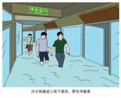 洪水倒灌進(jìn)地下商場，要有序撤離